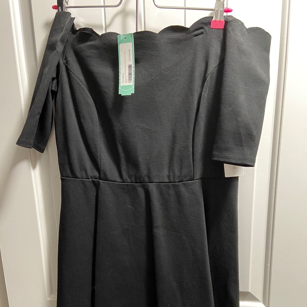 Nine Britton Off the Shoulder Black Dress